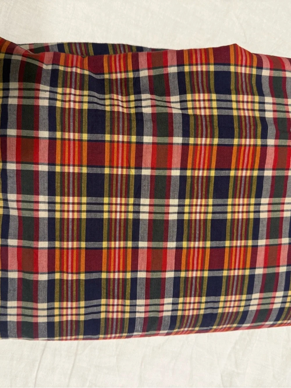 Vintage Ralph Lauren Madras Bright Red Plaid Kennebunkport Queen Size duvet